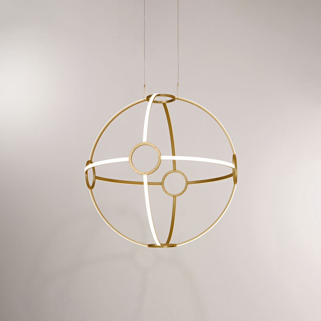 luxury chandeliers in brushed brass ONA 100 PENDANT by KAIA