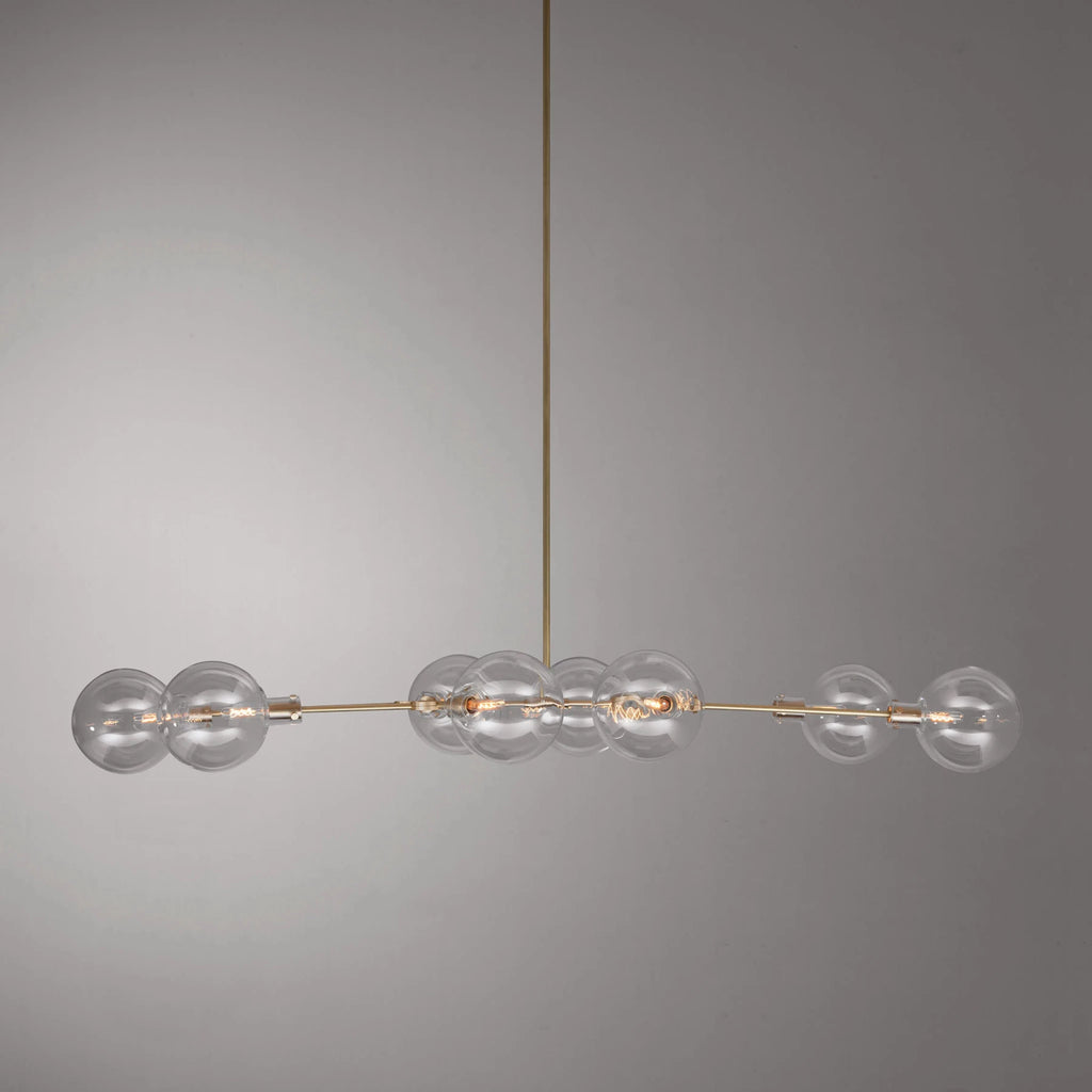 luxury modern chandeliers in Brushed Oiled and Waxed brass ORA ASYMMETRICAL PENDANT by KAIA