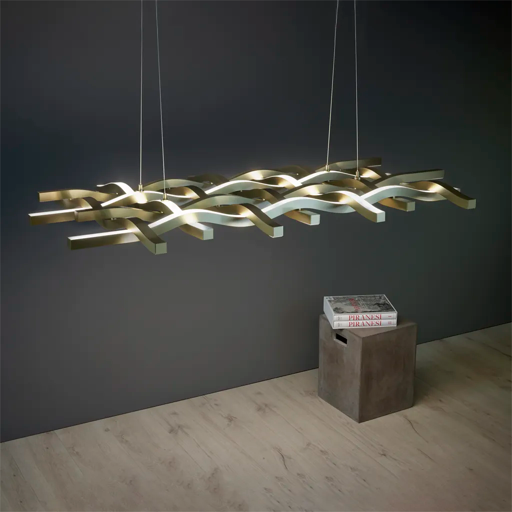 GOLDEN FLEESE, luxury modern chandelier by KAIA, designed by Markus Benesch