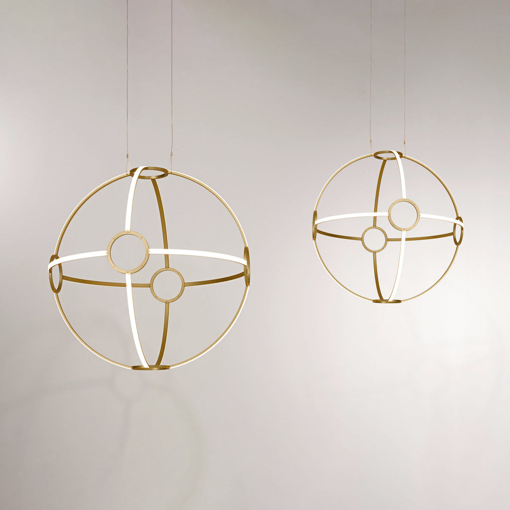 luxury in brushed brass chandelier ONA 70 PENDANT set by KAIA