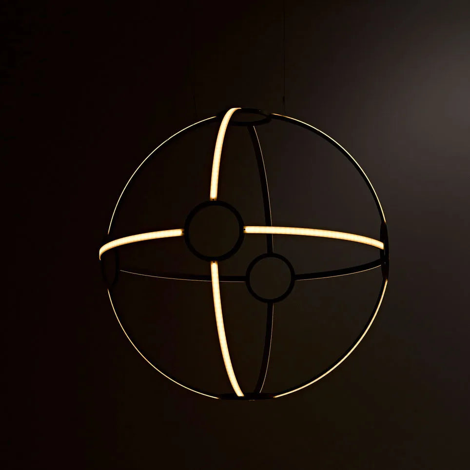 luxury chandeliers in brushed brass ONA 100 PENDANT detail by KAIA