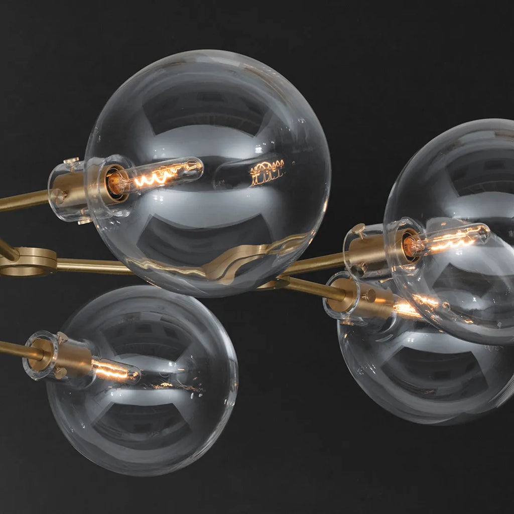 modern glass chandelier ORA round detail by KAIA