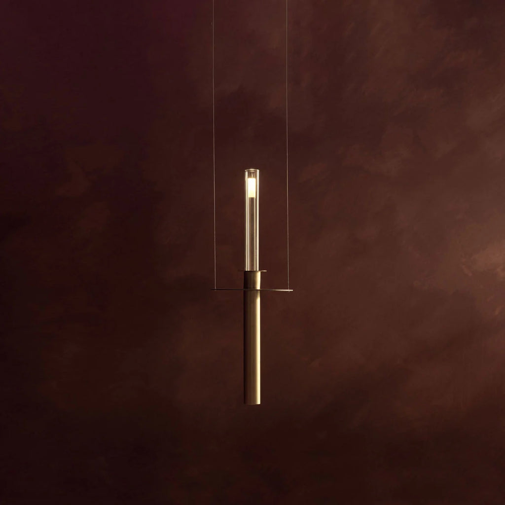unique pendant light in glass brass CANDLELIGHT PENDANT 1 by KAIA